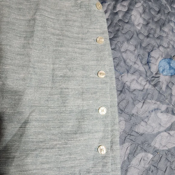 Womens Elegant Light Ice Blue Button Skirt - Picture 5 of 12